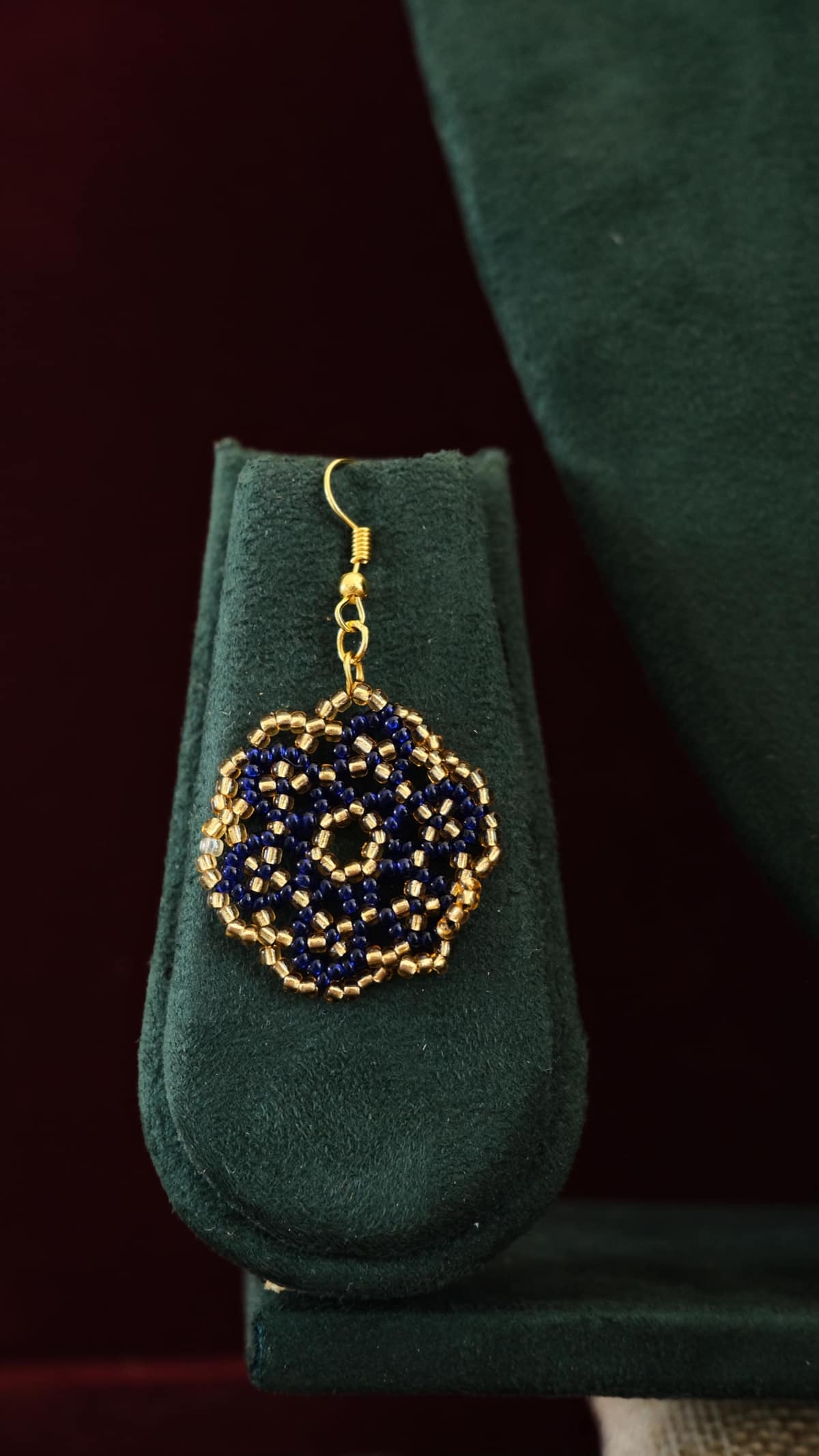 The Rosette Earrings in Sapphire & Gold