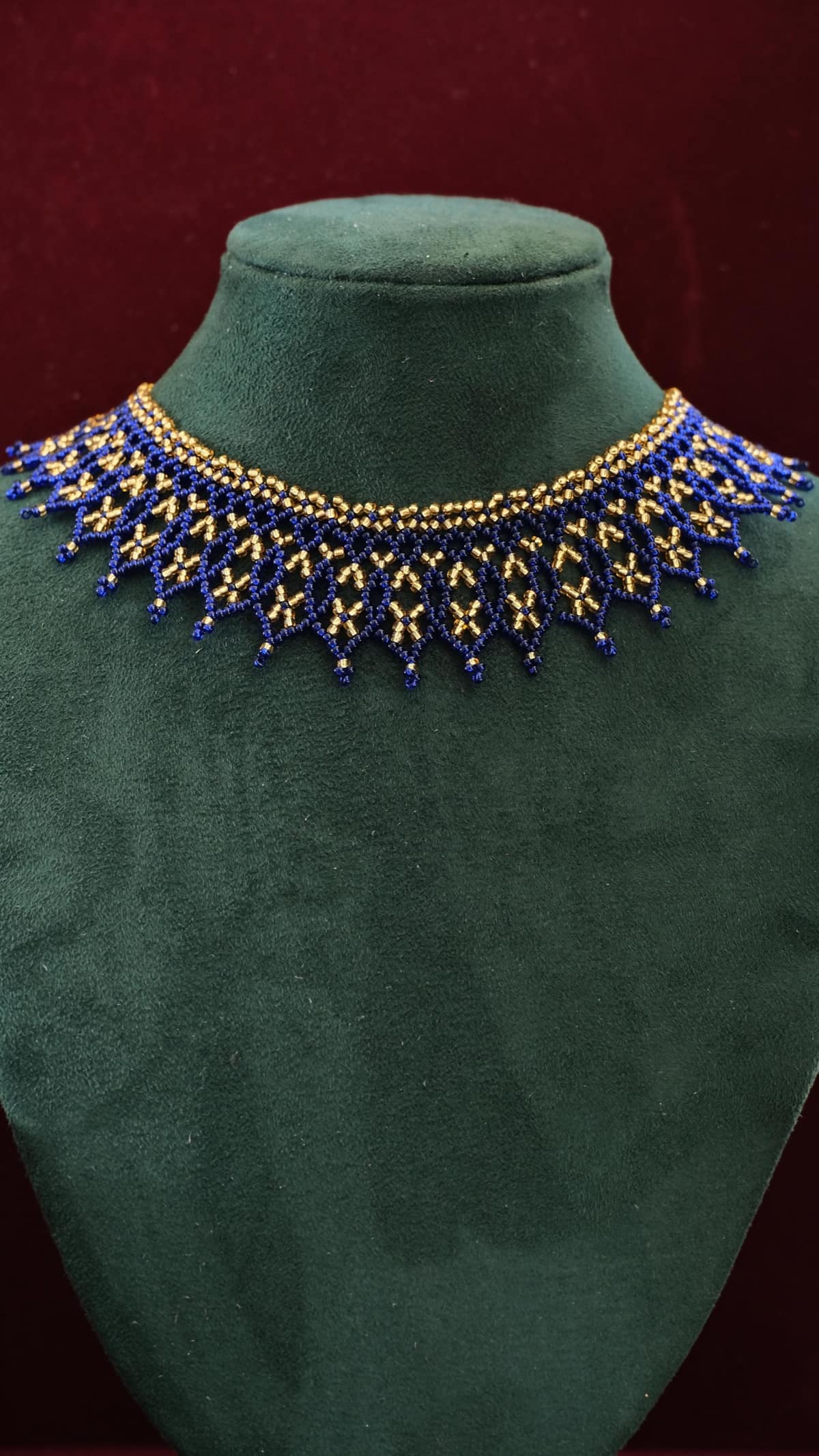 The Fringe Collar in Sapphire & Gold