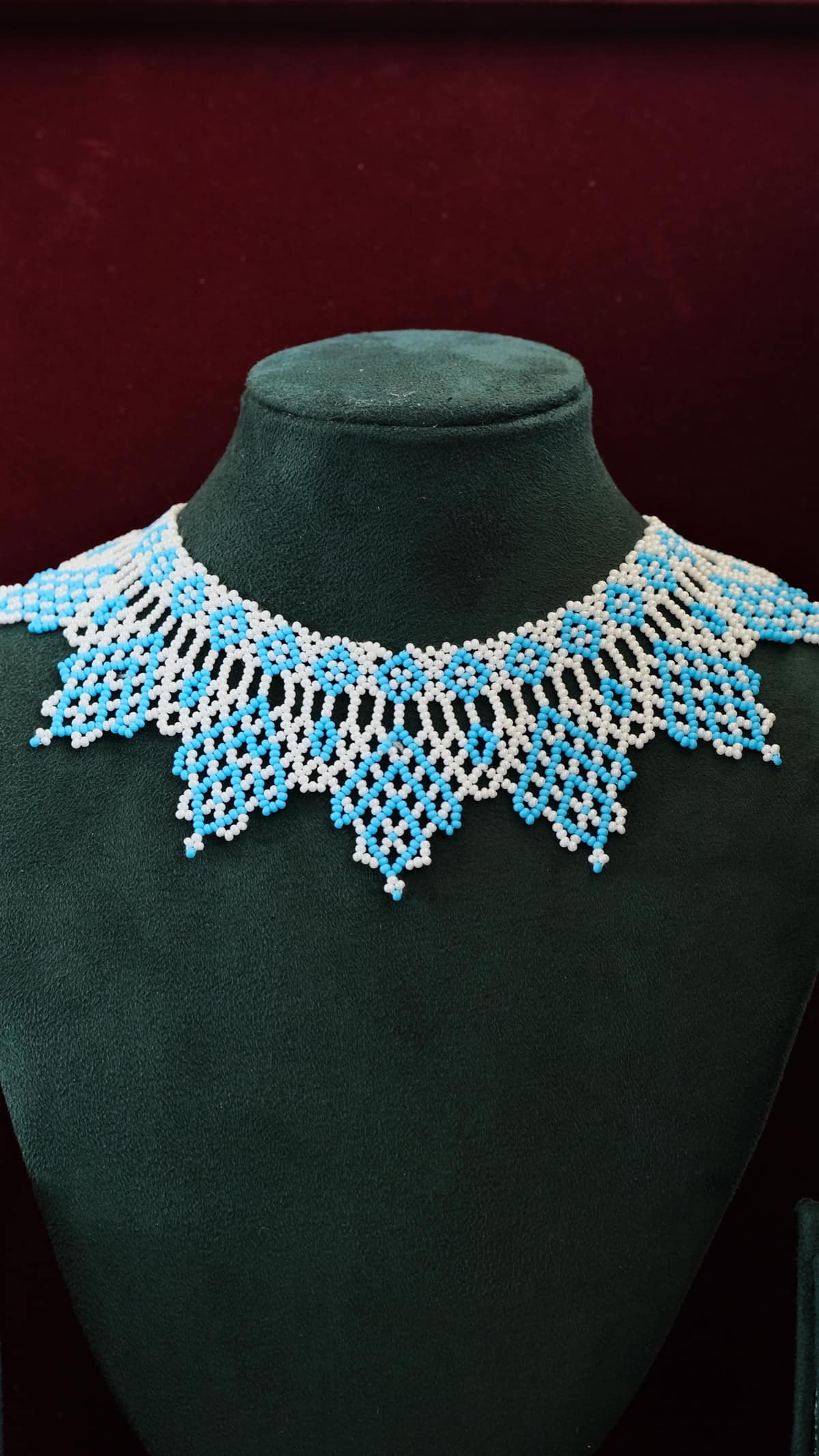The Lace Bib in Pearl & Turquoise